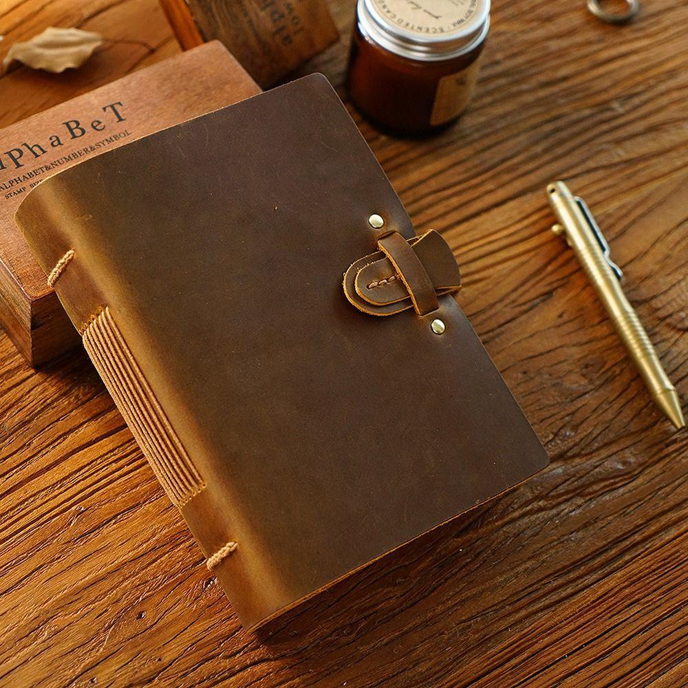 Antique Vintage Leather Bound Journal Genuine Leather Cover Handmade Blank Paper Diary Blank Pages Unlined Daily Notepad Gift