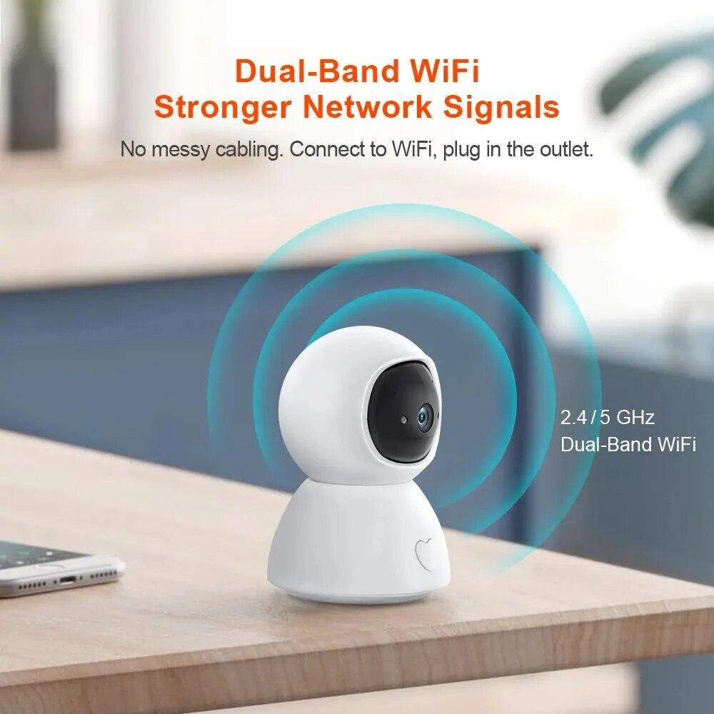 4MP 5G CAMERA Wifi Smart Cloud Wifi IP Camera Intdoor Auto Tracking with One Key Calling Function Cam for Child