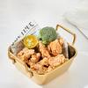 Stainless Steel Snack Plate with Handle Home Metal French Fry Food Storage Serving Trays Kitchen Fruit Vegetable Salad Plates