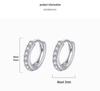 Korean Style S925 Sterling Silver Circle Earrings with Zircon Inlay – Women's Simple Studs