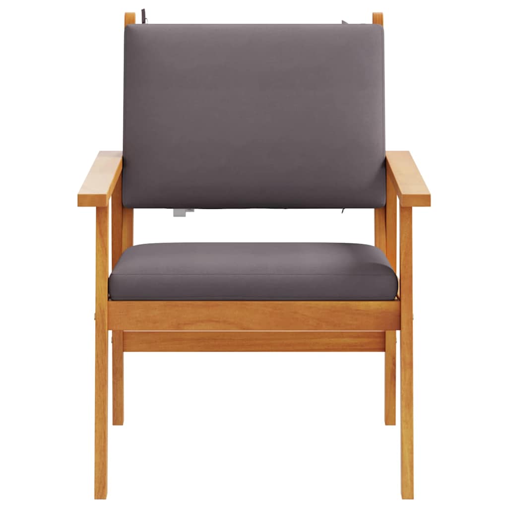 Garden Chair with Cushion 2 Pcs Anthracite Solid Acacia Wood