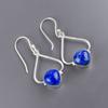 Lapis Lazuli Gemstone 925 Sterling Silver Trendy Jewelry Earrings1.80" For Women EE-33-23
