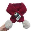 Korean Style Cute Red Knit Scarf for Children - Cozy Autumn/Winter Neck Warmer for Festive Season