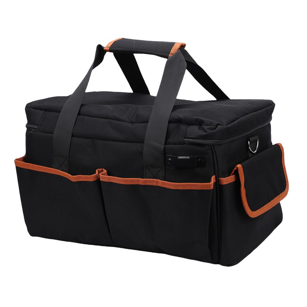 Tool Bag 17in Heavy Duty Hand Tote Storage Organizer Wear Proof Oxford Cloth 20 Pockets Adjustable Shoulder Strap for