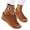 New summer hollow wedge heel women's sandals fashion and leisure word with fish mouth sandals muffin platform women's shoes