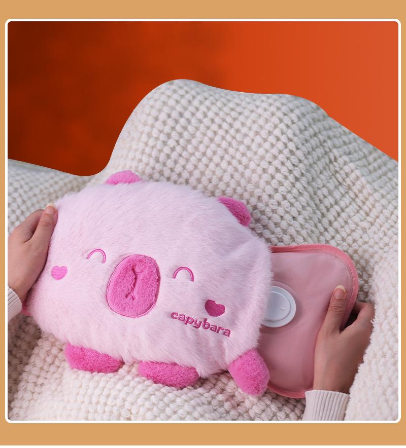 Explosion-Proof Rechargeable Plush Hot Water Bottle: Cute, Warm Hand & Belly Warmer for Girls’ Dormitory
