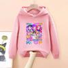 Demone Hunter Girl's Pink Hooded Streetwear Autumn Cute Anime Baby Pullover Kids Y2K Kawaii Long Sleeved T-shirt Casual Clothes