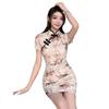 Retro Chinese-Style Printed Qipao Dress: Summer Sexy Waist-Cinching Short Skirt
