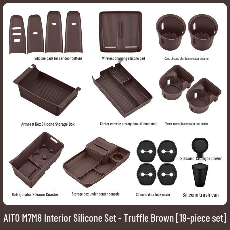 Fits 26 AITO M7/M8 Models: Central Control Wireless Charging Silicone Pad Upgrade Set