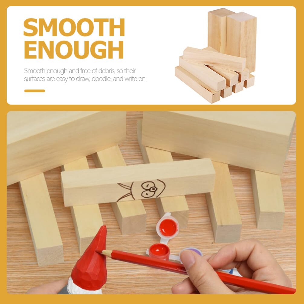 Operitacx Wood Carving Kit, Basswood Carving Block Set, 10 Pieces, 5.9" x 2" x 2", Lightweight 735g, Ideal for Beginners, Wood Carving Materials,