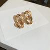 Real Gold Electroplated Silver Needle Geometric Chain Earrings Fashion Design Splicing Earrings High-end Commuter Earrings Women