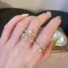 Inspired Chic Japanese Transparent Star Pearl Flower Open Adjustable Ring For Women
