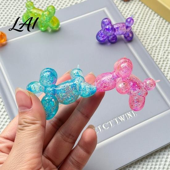 Balloon Dog Squeeze Toy Stress Relieving Toy Soft Glitter Clear Puppy Fidget Sensory for Anxiety Relief