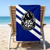 Flame Soccer Emblem Printed Beach Towel, Super Soft Microfiber, Perfect Gift Birthday, for Pool, Beach, Travel, for family and friends