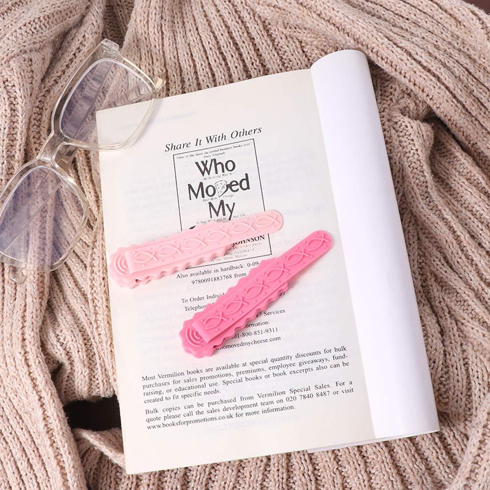 2pcs Silicone Silicone Bookmark Clip Multi-color Book Paginator INS Corner Page Marker  Business