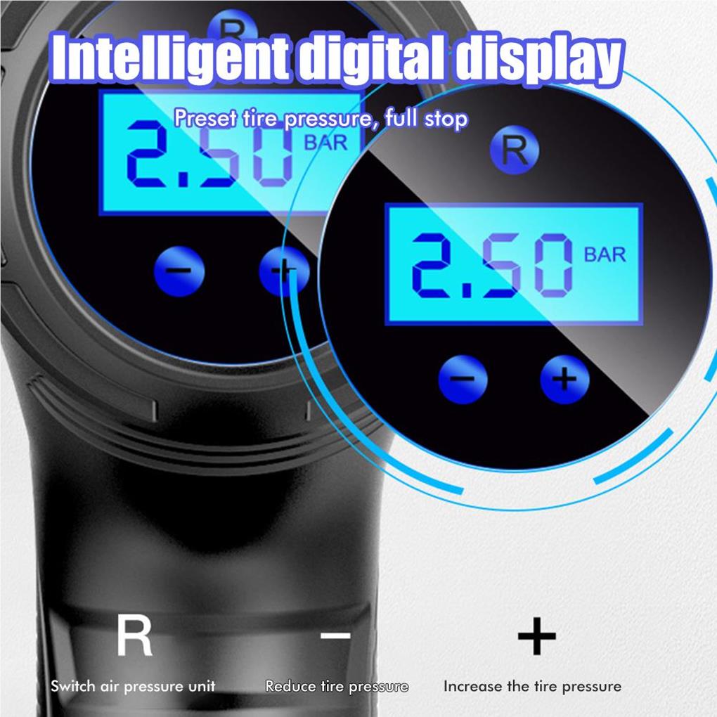 Portable Handheld Wireless Car Air Compressor 120W Digital Car Air Pump Tire Inflator for Motorcycles Cars Bicycles