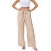 Pantaloni Larghi da Donna a Vestibilità Larga, Pantaloni Casual a Vestibilità Larga, Vita Alta Elastica, Pantaloni Lunghi con Tasche