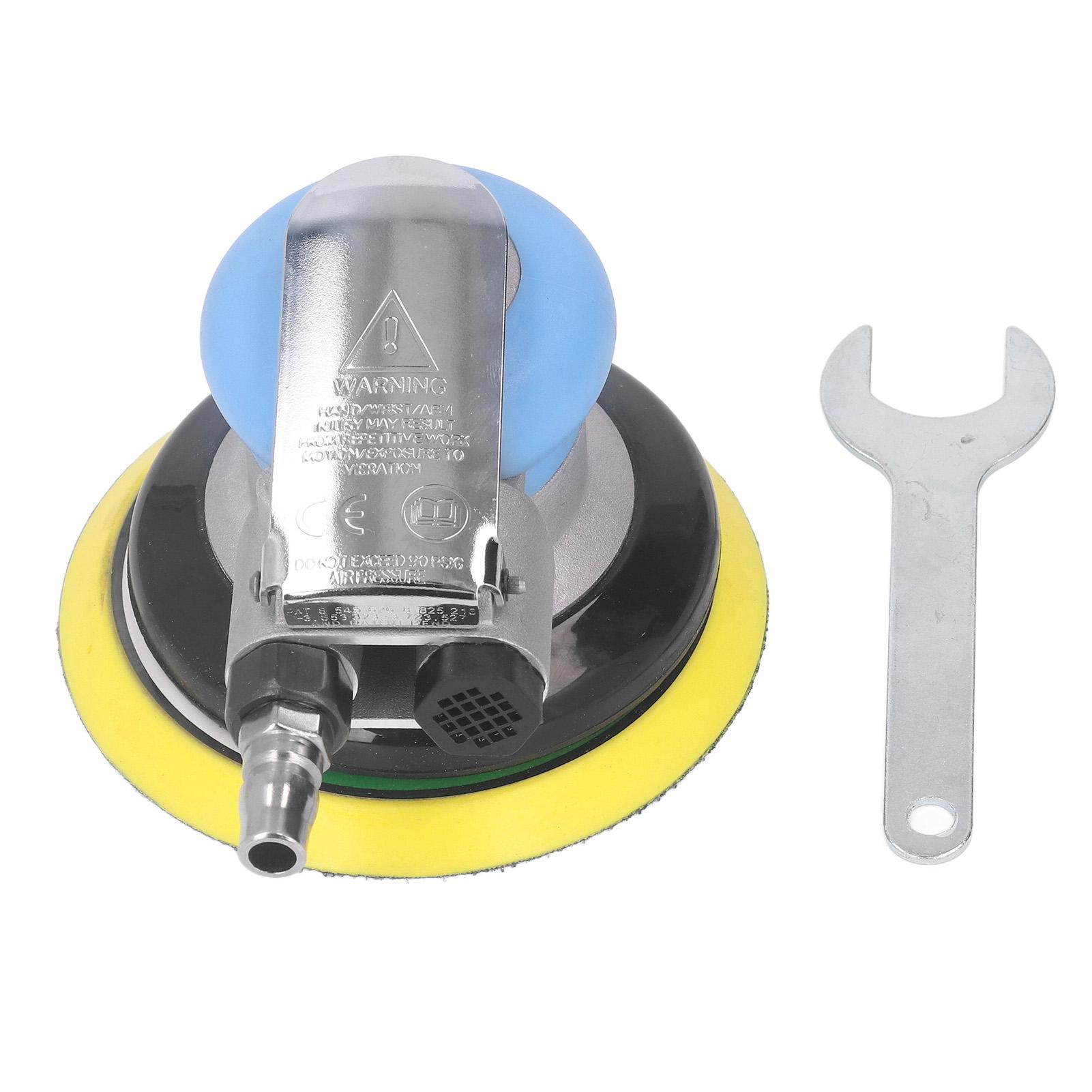 

Air Sander 5in Orbital Pneumatic Sanding Machine 12000RPM Palm Grinder for Vehicle Furniture жовтий