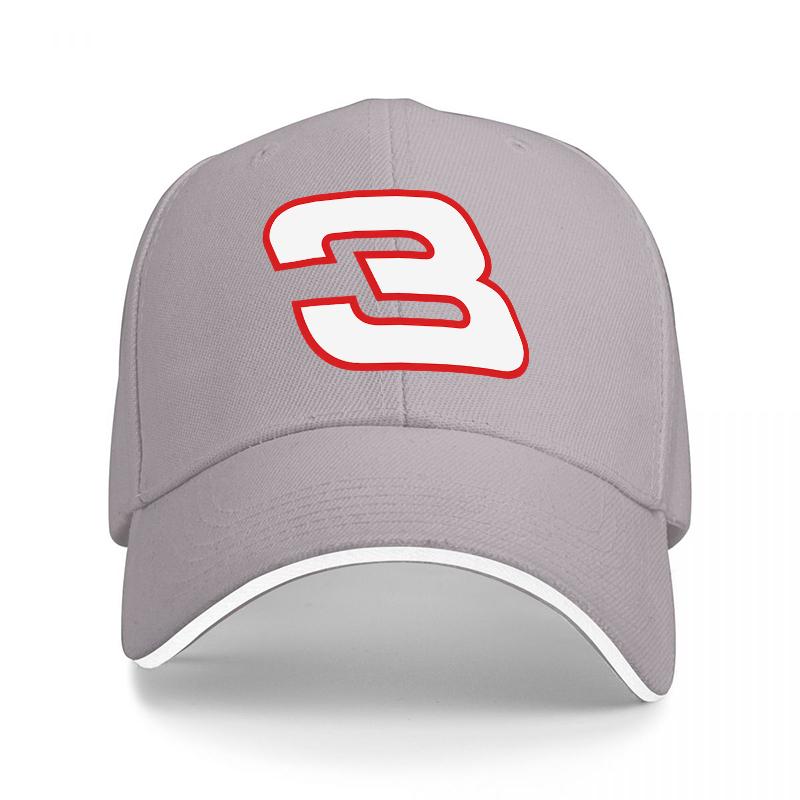 Number Three Black Baseball Cap with Red and White Embroidered Logo Classic Style Adjustable Hat for Unisex and Women