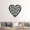 Geometric Heart Metal Wall Art Modern Iron Decor Living Room Home Gift Valentine Anniversary Housewarming