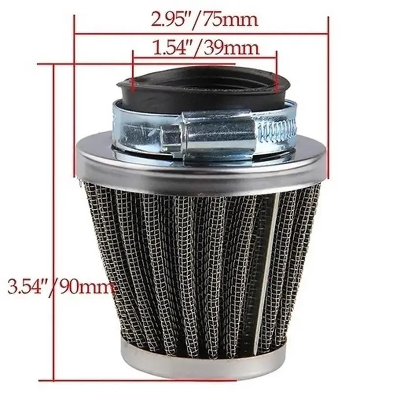 Chic Practical And Safe Motorcycle Accessories Oval Metallic Clamp-on Refit Intake Funnel Air Filter.