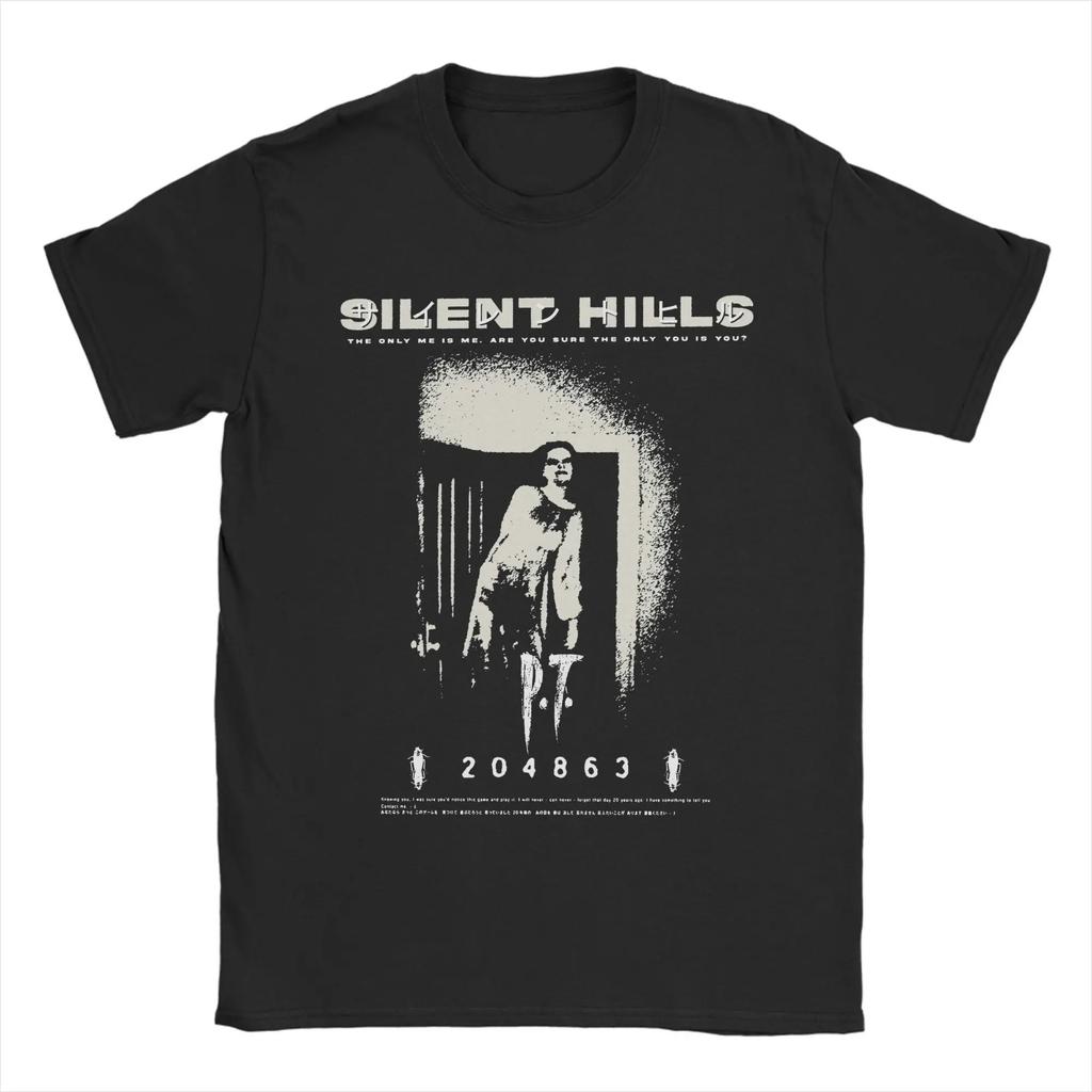Silent Hill Horror Game Printed Pure Cotton Tshirt Trendy Retro Dark Thriller Style Personalized Wearing Pure Cotton Tee Unisex