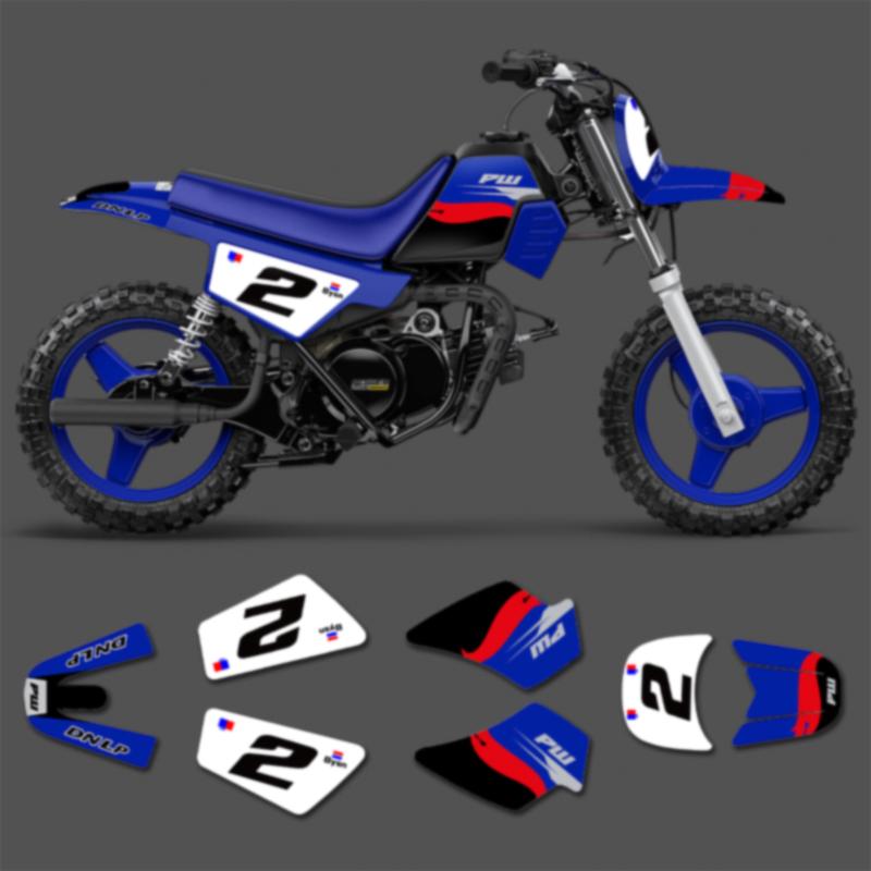 PowerZone Custom Team Graphics Background Decals Stickers Kit For YAMAHA PW50 Motorcycle Stickers