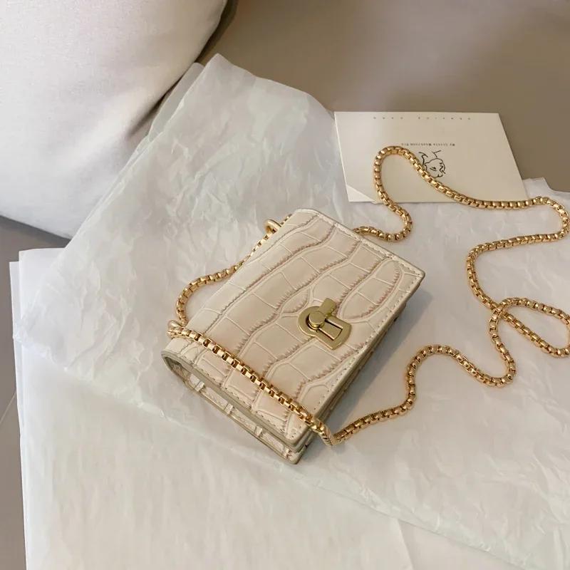Mini Crossbody Square Feminine Bag New High-quality Plutonium Leather Designer Vintage Shoulder Bag