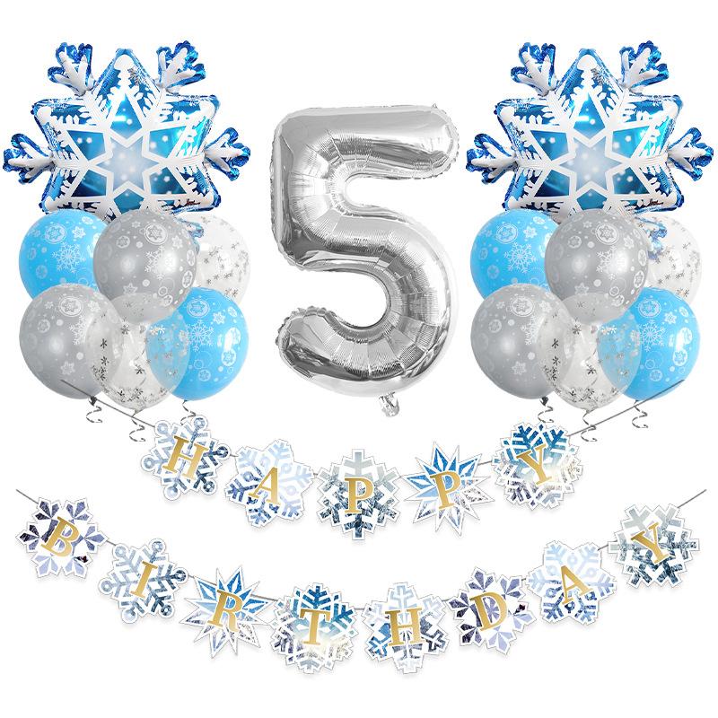 Christmas Snowflake Aluminum Film Balloon Set 32 Inch Digital Flag Children'S Birthday Party Decoration