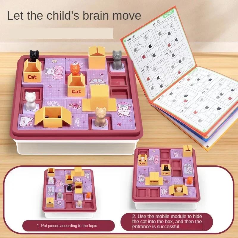 Lernspielzeug für Kinder: Katzen-Expressbox, Brettspiel, Logikrätsel, räumliches Vorstellungsvermögen, Tiermotiv – Geschenkidee für Kinder