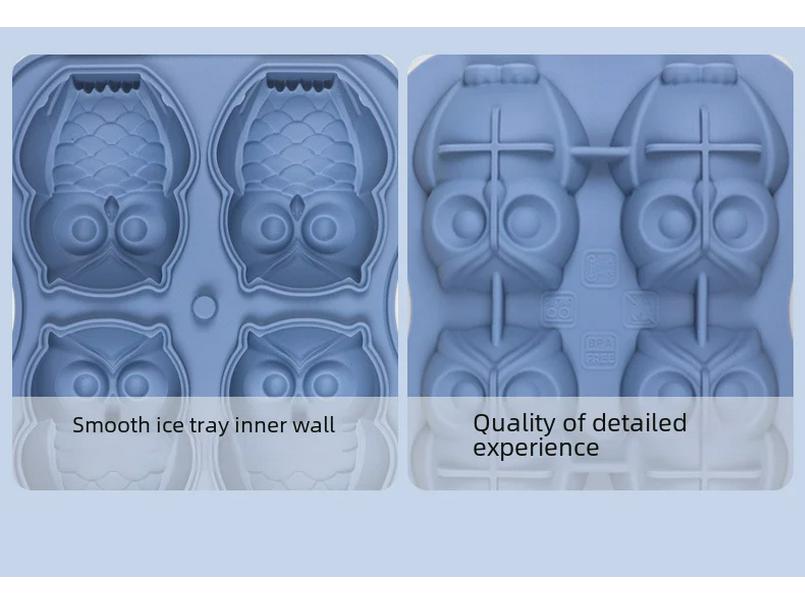 Bufniță și Pisică Formă de Silicon pentru Gheață Sferică și Cuburi pentru Acasă