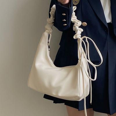 Design Sense French Single Shoulder Pleated Cloud Underarm Bag Fashionable Simple and High-end Women's Bag