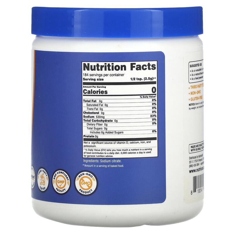 Sodium Citrate, Unflavored, 16 oz (454 g)