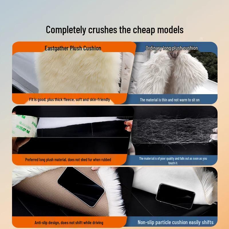 Winter Furry Car Seat Cushion for Rear and Driver Seats
