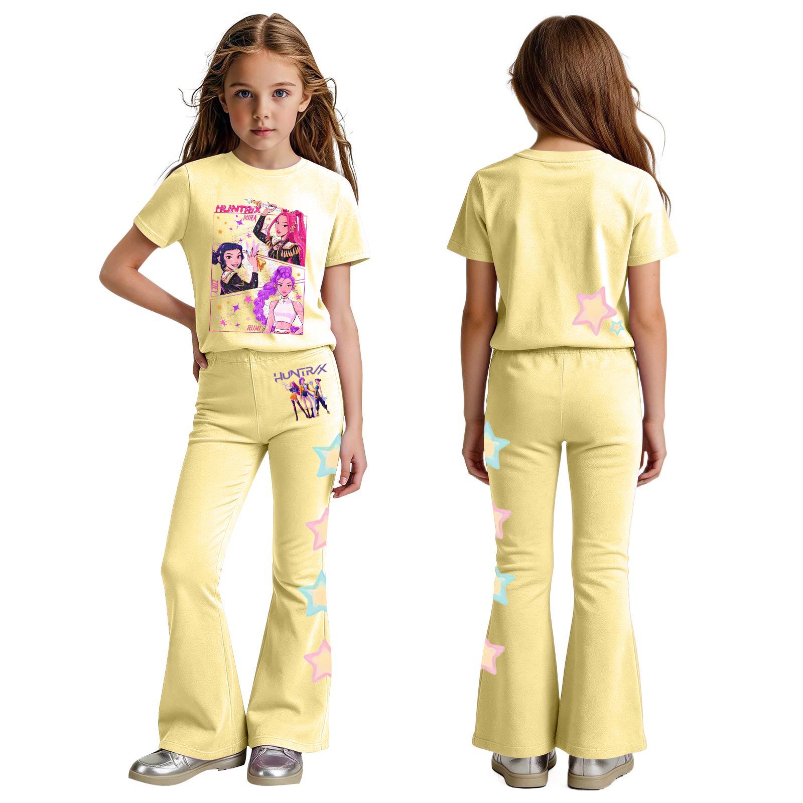 

Infant Newborn Baby Girls Boys Loose Print T-shirt+Pants Print Outfits Set 160 жовтий