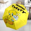Custom Name Tweety Bird Theme Automatic Umbrella, Lightweight & Portable, 8 Rib, Perfect for Outdoor Travel, Birthdays, Christmas, Gifts.