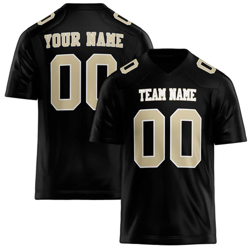 Customized Team Name Number Name Rugby T-shirt Personalized Black Mens Sports T Shirt Loose Quick Dry Team Uniforms