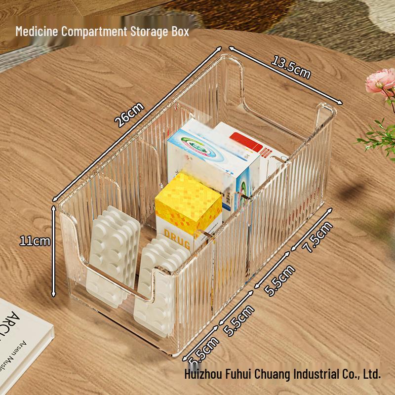 Прозрачный медицинский шкаф для хранения с отделениями, большой вместимости 26x13.5x11 cm