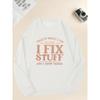 Black with White Loose Fit Casual Crewneck Sweater for DIY, Handyman Gifts, Casual Attire (Machine Washable)