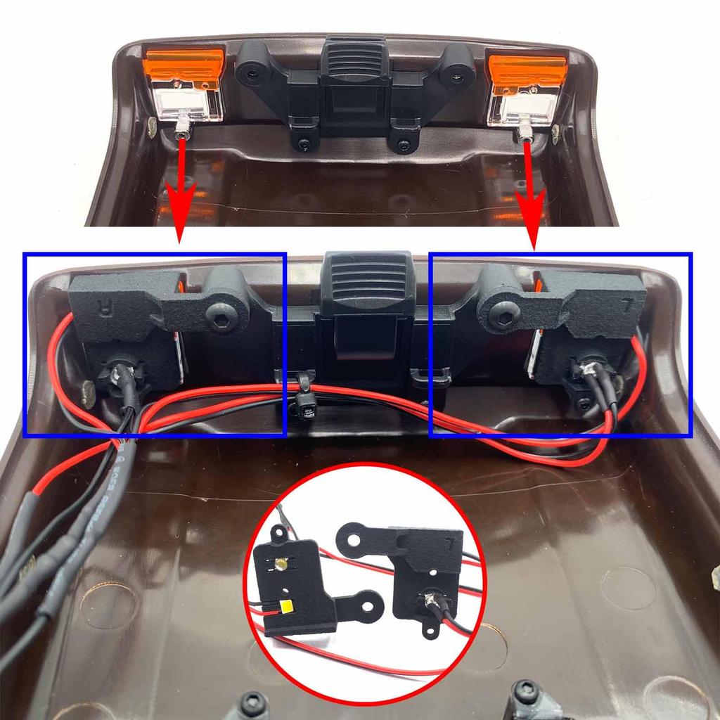 TRZX Resin RC Front & Rear LED Light Kit Headlights & Taillights Upgrade Parts for 1/18 Traxxas TRX4M F150 RC Crawler Car