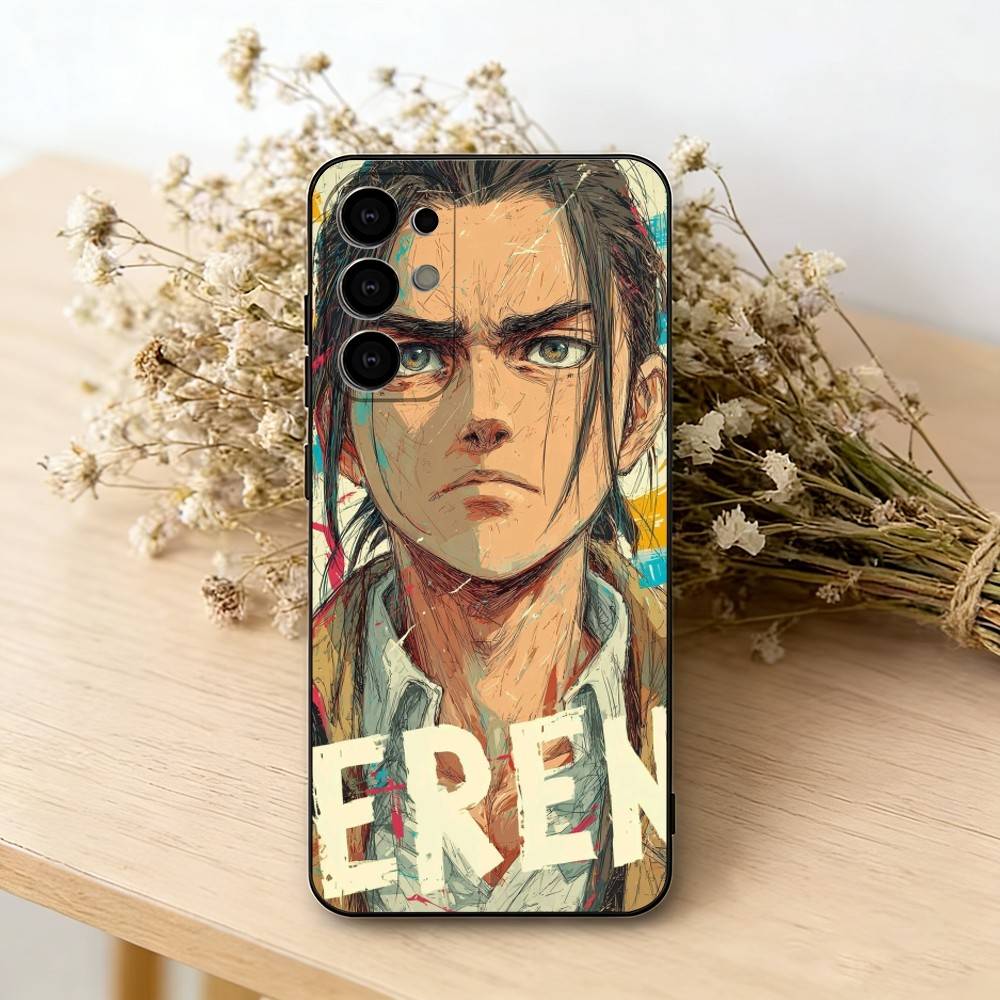 

Attack on Titan E-Eren y-Yeager Phone Case Black Silicone Soft For Samsung S25,S24,S21,S22,S23,S30,Ultra,S20,Plus,Fe,Lite Samsung S21plus