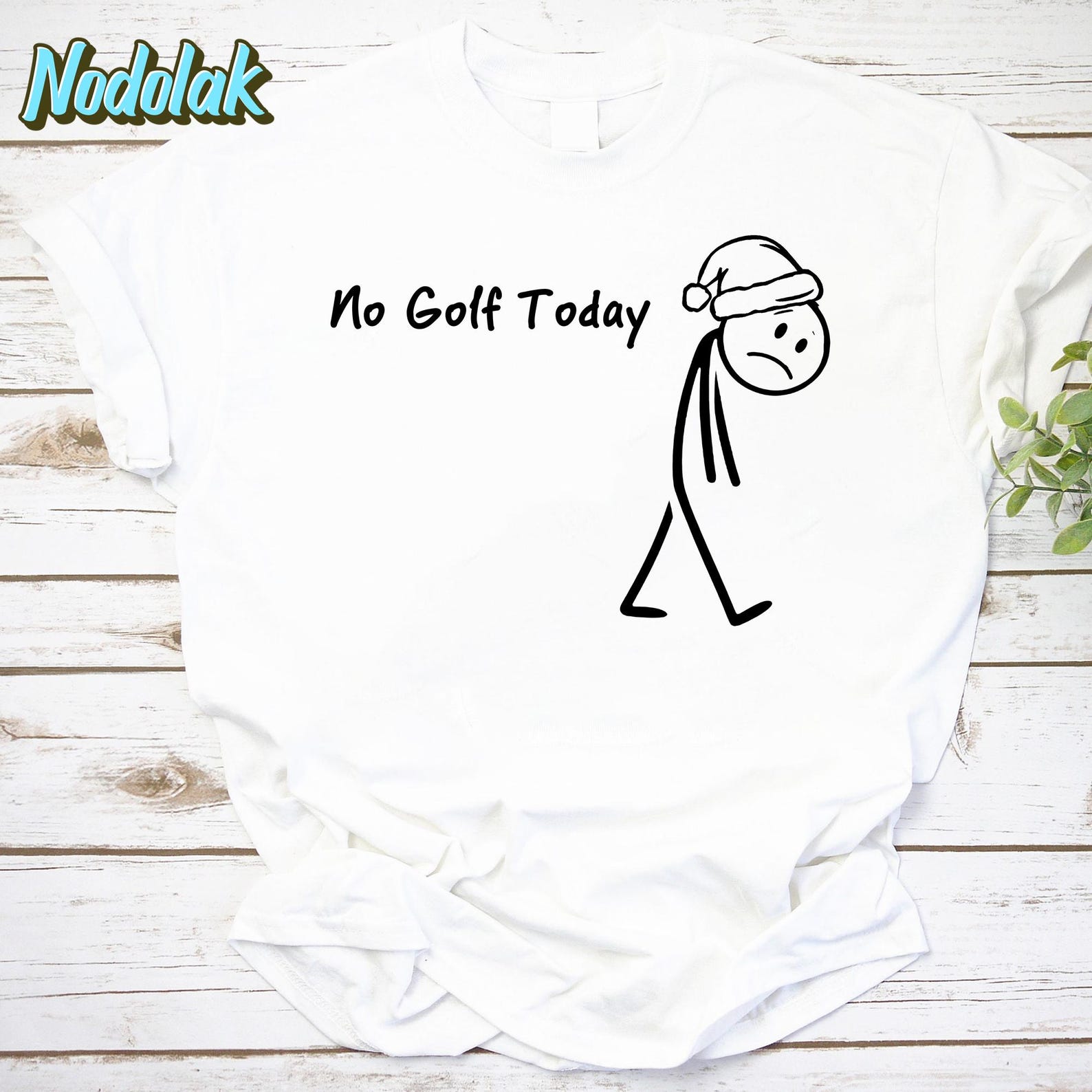 No Golf Today Christmas Shirt – Funny Holiday Tee for Golfers – Sad Stick Figure Golf Gift – Minimalist Christmas Golf Humor T-Shirt 3XL