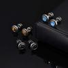 Natural Stone Studs Earrings for Men Women, Stainless Steel Hypoallergenic Small Round Earrings,Unisex Vintage Boho Jewelry Gift