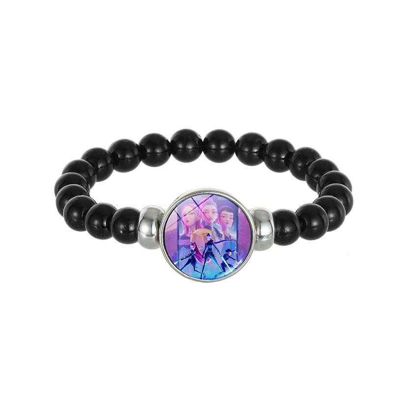 Chasseurs de Démons Bracelet en Perles de Verre Fait Main Huntr-x Rumi Zoey Mira Bracelet Tressé Dessin Animé Anime Dérivé Produit Dérivé Cadeau