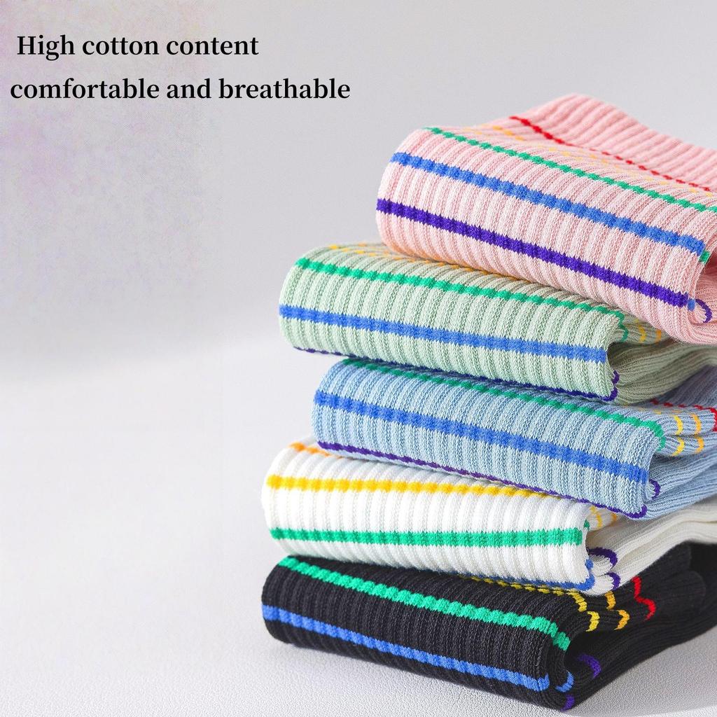 1 Pair Yoga Socks Anti Slip Silicone Mid-Calf Women Sports Socks 95% Cotton Sweat-Absorbent Anti-Odor Breathable Socks