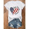 Damen Rundhals Kurzarm Top in Übergröße mit Amerikanische Flagge Design für Unabhängigkeitstag Sommer Mode Outfit