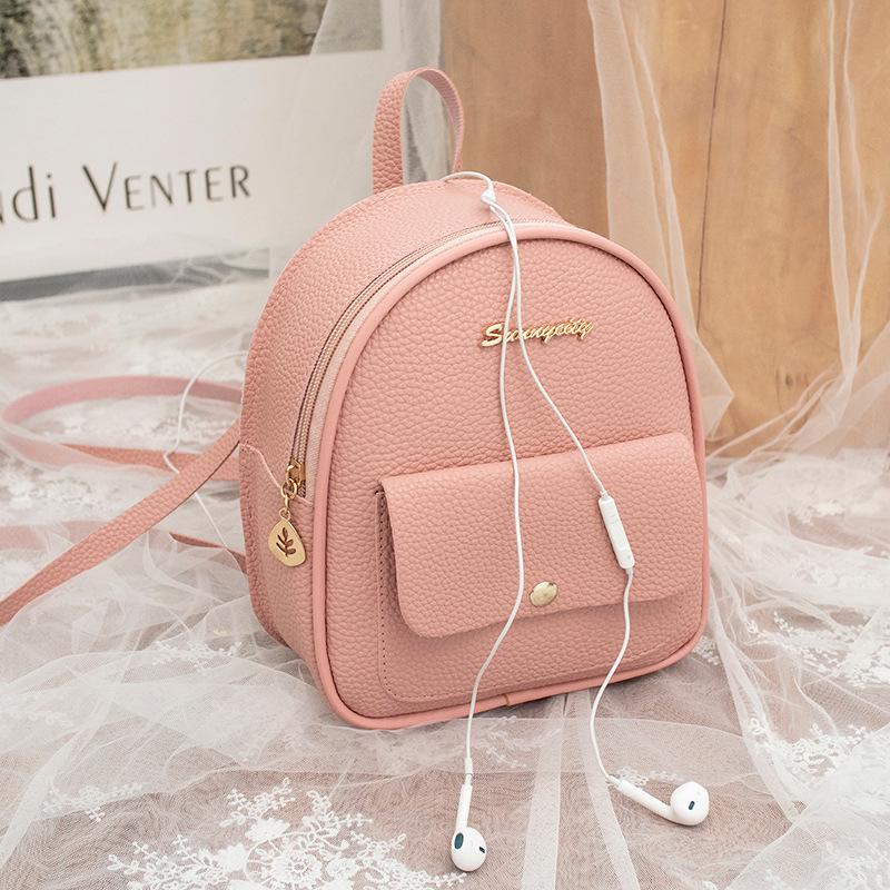 Women's Change Double Shoulder Bag Summer and Autumn New School Style Shell Lychee Pattern Shoulder Bag