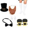 Comfortable Hat And Beard Set Breathable Practical Fabric For Extended Use In Parties And Conventions
