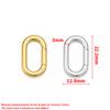 18k Gold Plated Stainless Steel Oval Spring Ring Clasp Push Gate Ring Connector Waterproof Accessories for DIY Jewelry Making