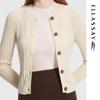 ELLASSAY Women's Merino Wool Round Neck Cardigan